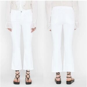 Frame Jeans Womens 28 White Le Crop Mini Boot Denim Blanc High Rise Casual